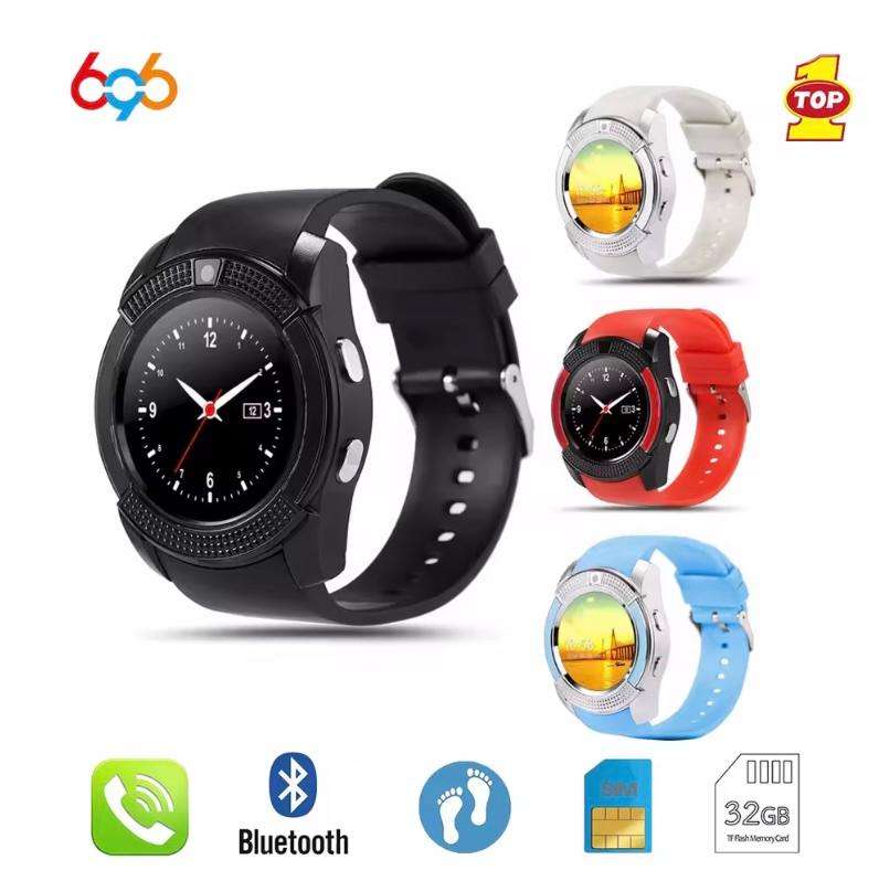 Bluetooth V8 Smart Watch Sports Fitness - Pink Only