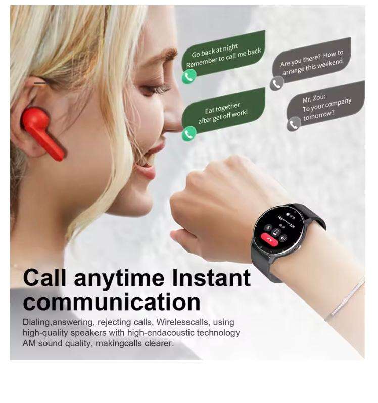 Lige Smart Watch Full Touch Screen Bluetooth with 8 Extra Straps