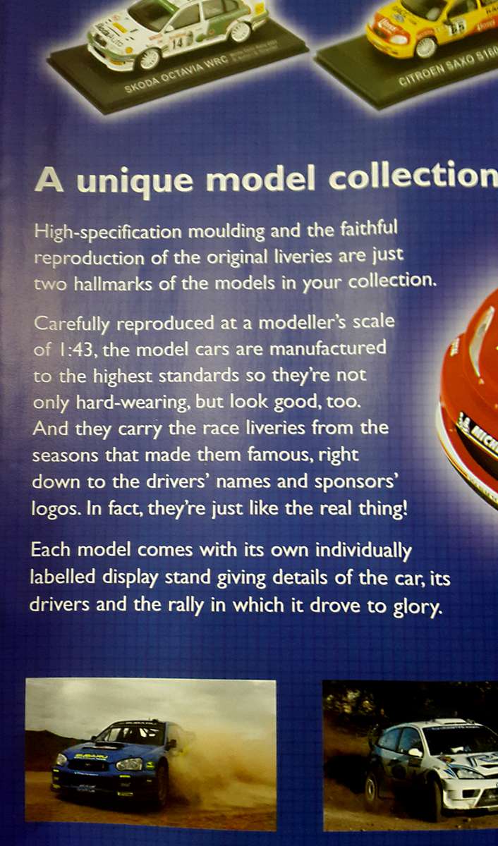 RALLY CAR COLLECTION - A UNIQUE MODEL COLLECTION!!!!!