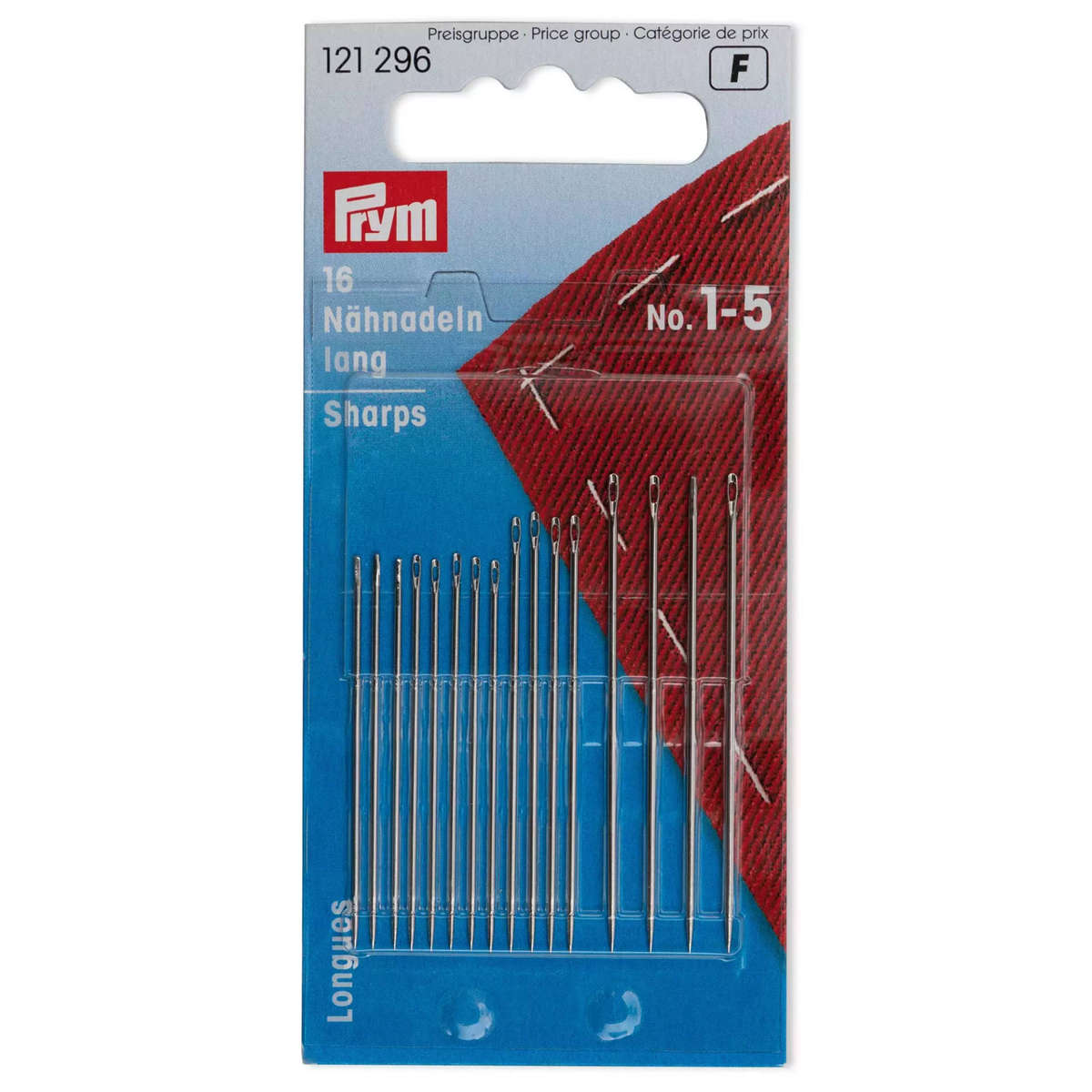Prym Sewing needles sharps, No. 1-5, assorted