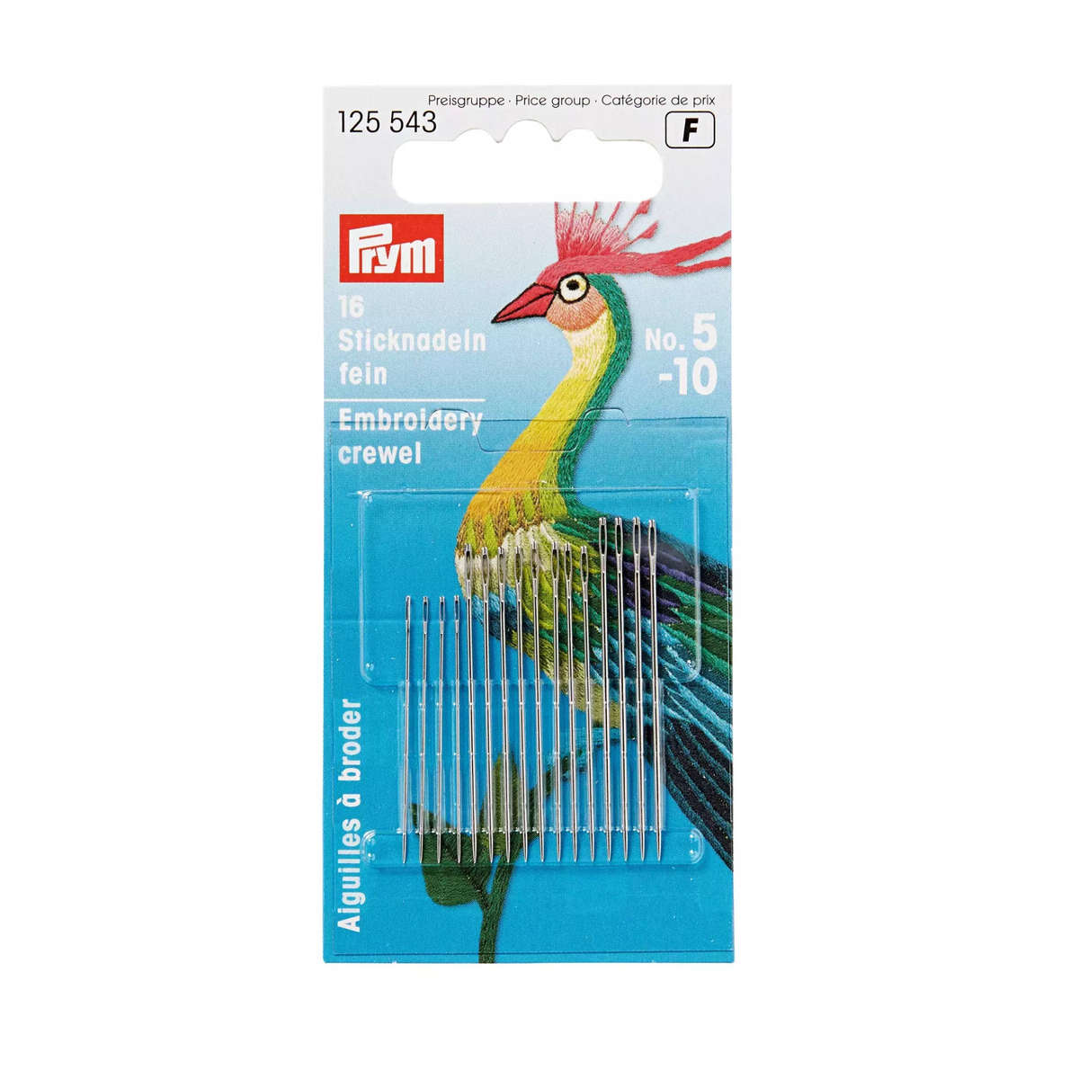 Prym Crewel needles, No. 5-10, assorted