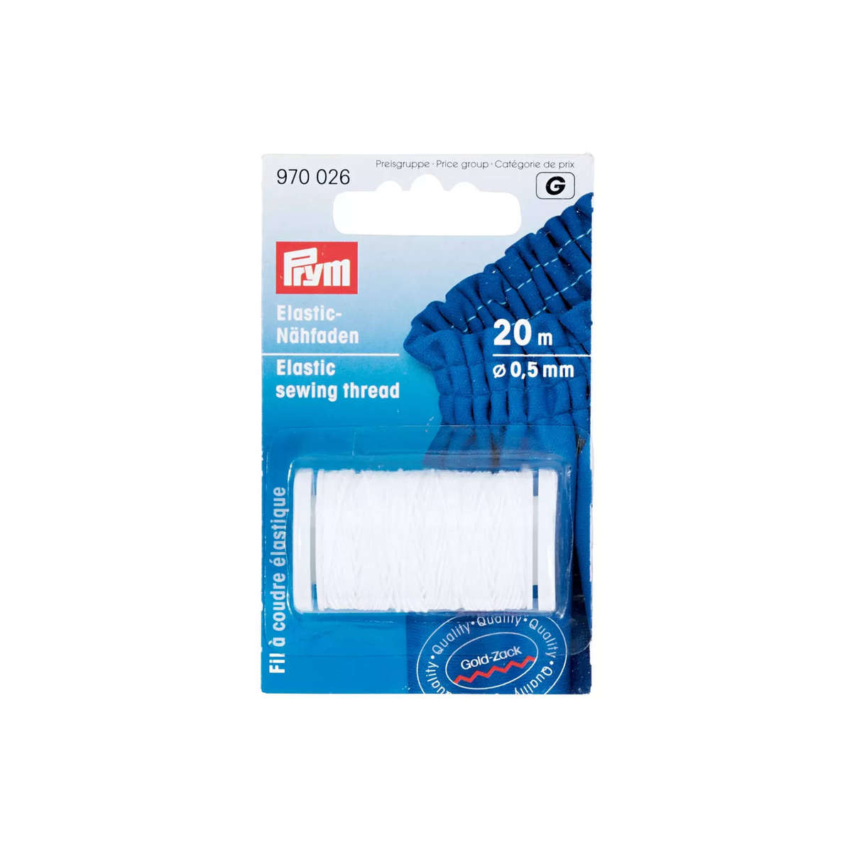 Prym Elastic sewing threads 0,5mm, white