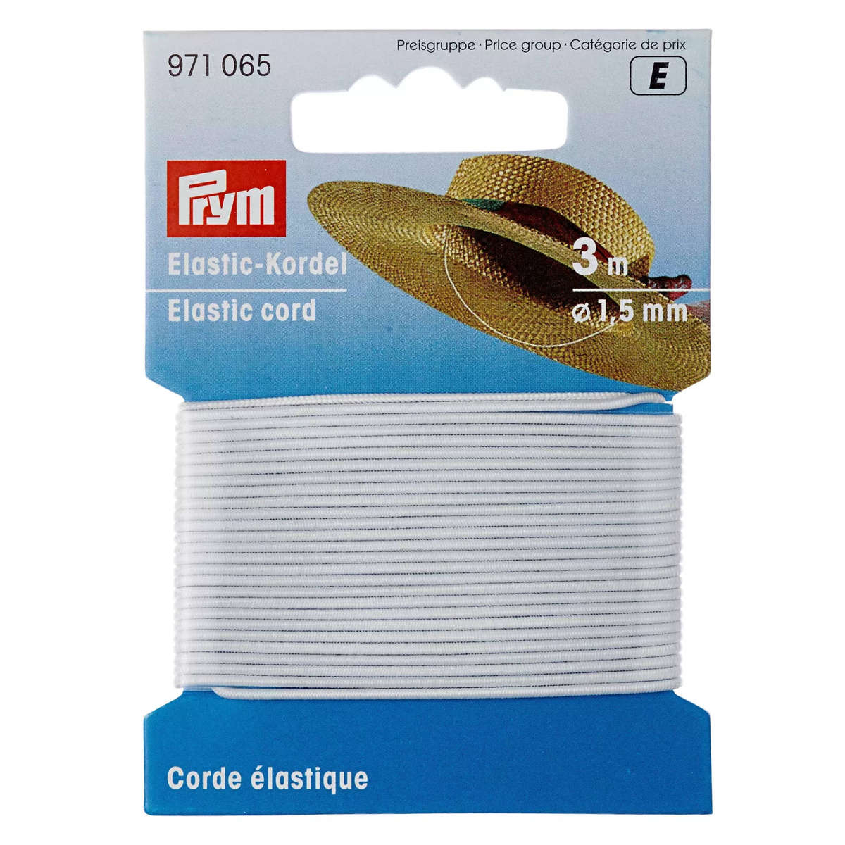 Prym Elastic cord, 1.5mm, white, 3m
