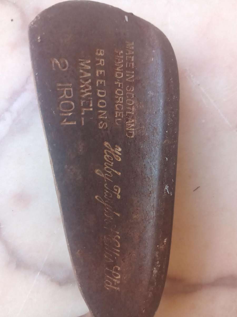 Antique hand -forged 2 iron golf club