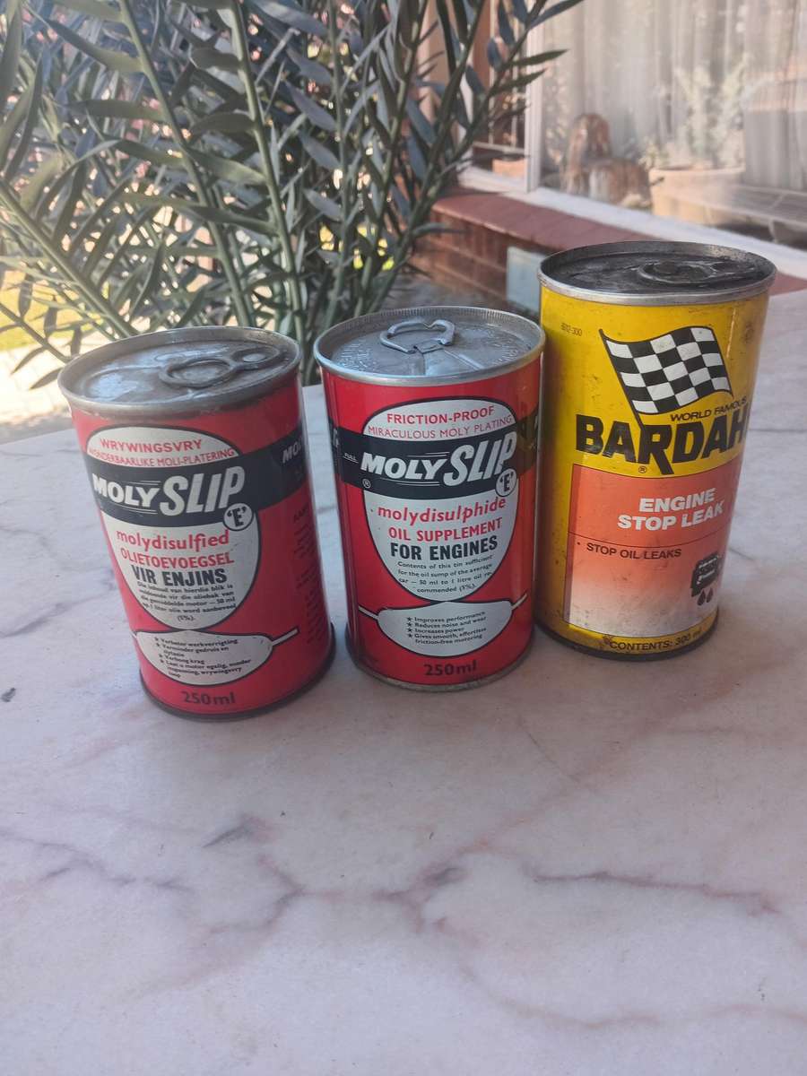 Vintage molyslip tin oil
