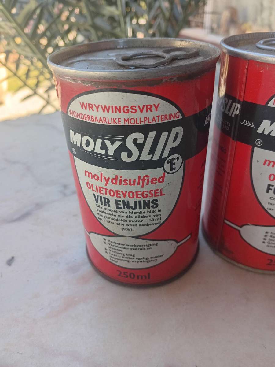Vintage molyslip tin oil