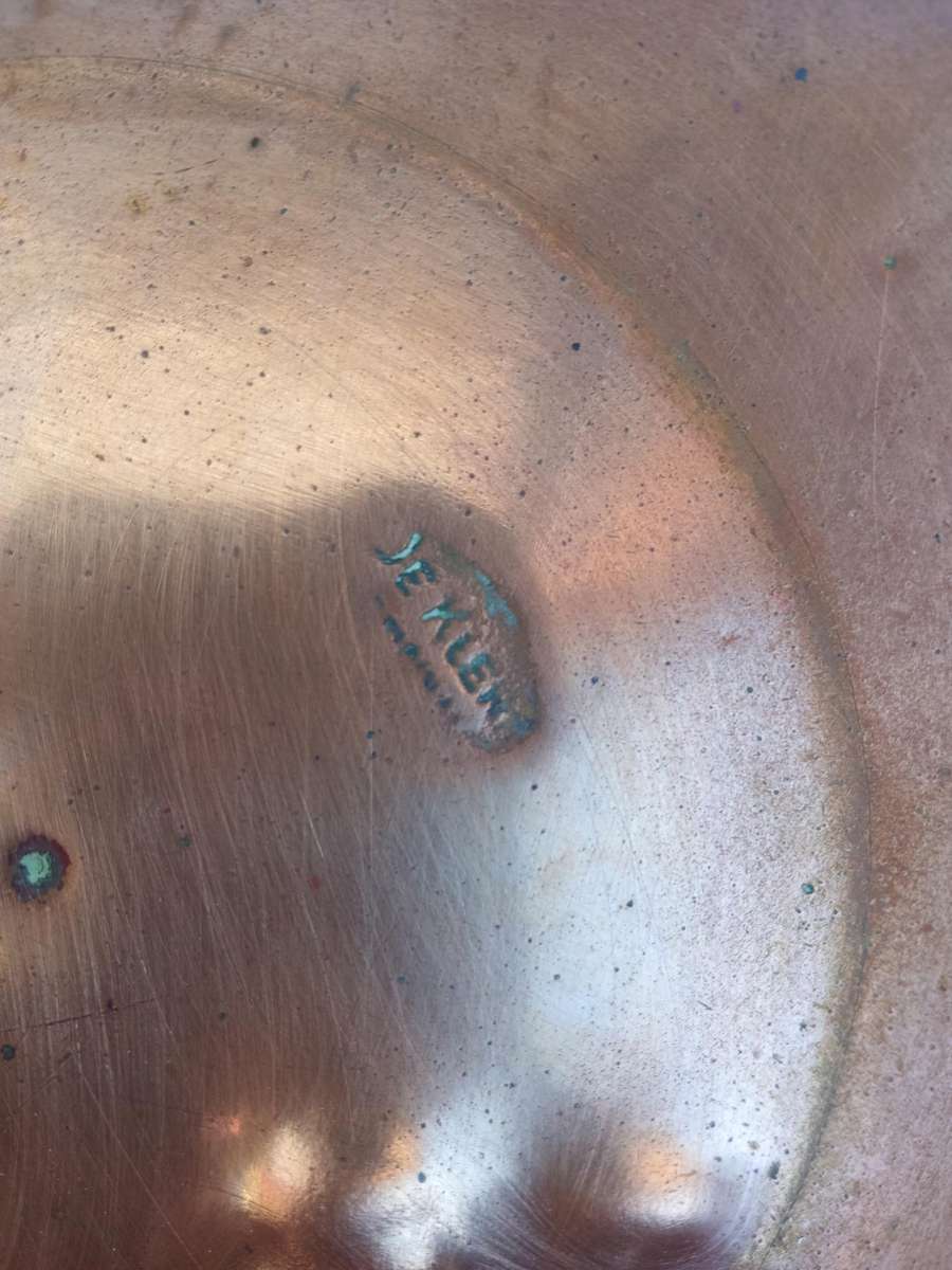 Antique de klerk copper bed warming pan