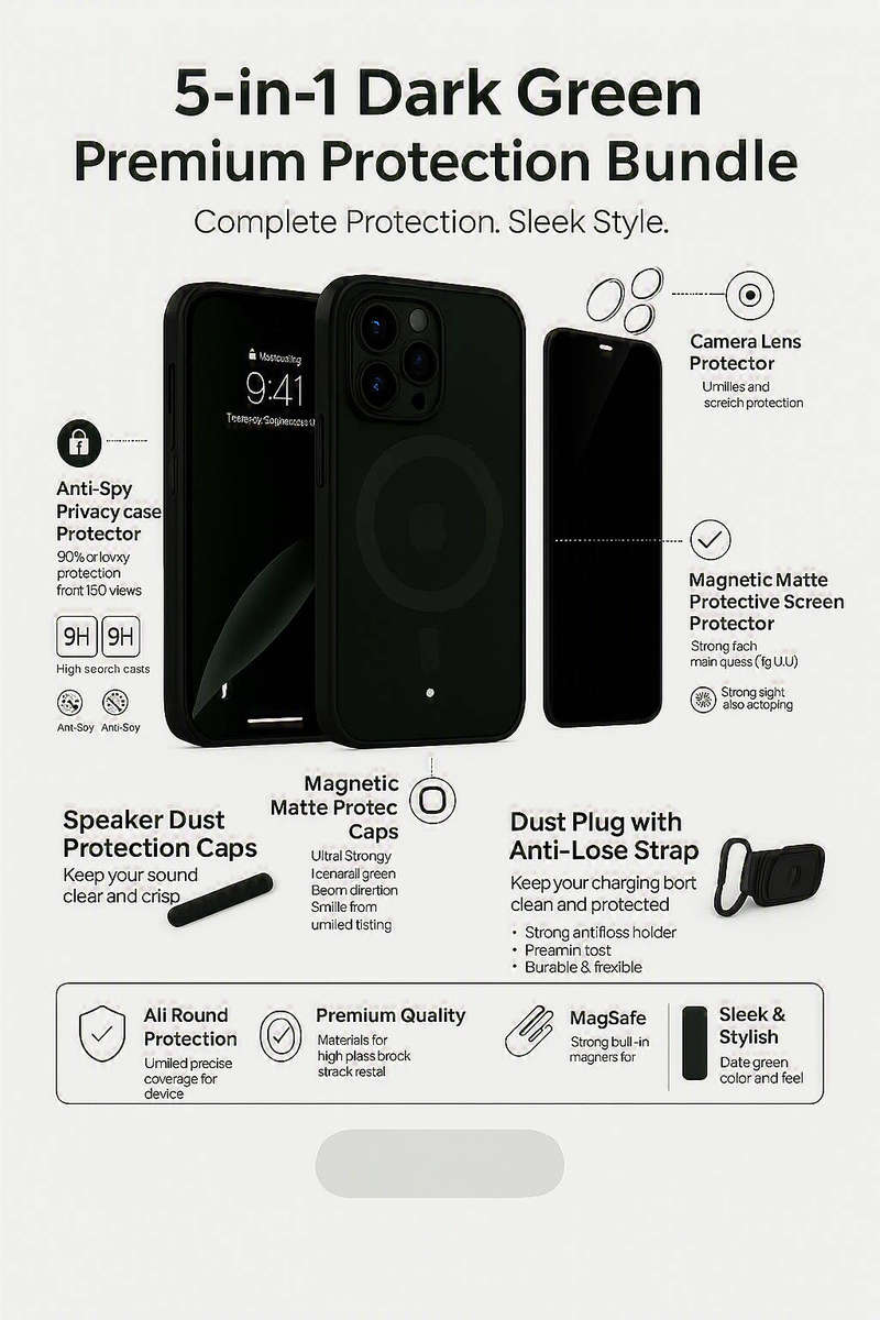 iPhone 17 5-in-1 Black Premium Protection Bundle