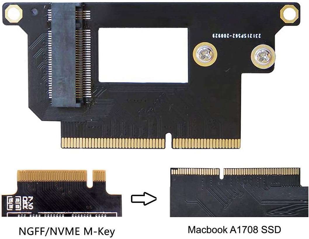 NVMe M.2 NGFF SSD Adapter Card for MacBook Pro 13.3 inch A1708 (2016 - 2017)