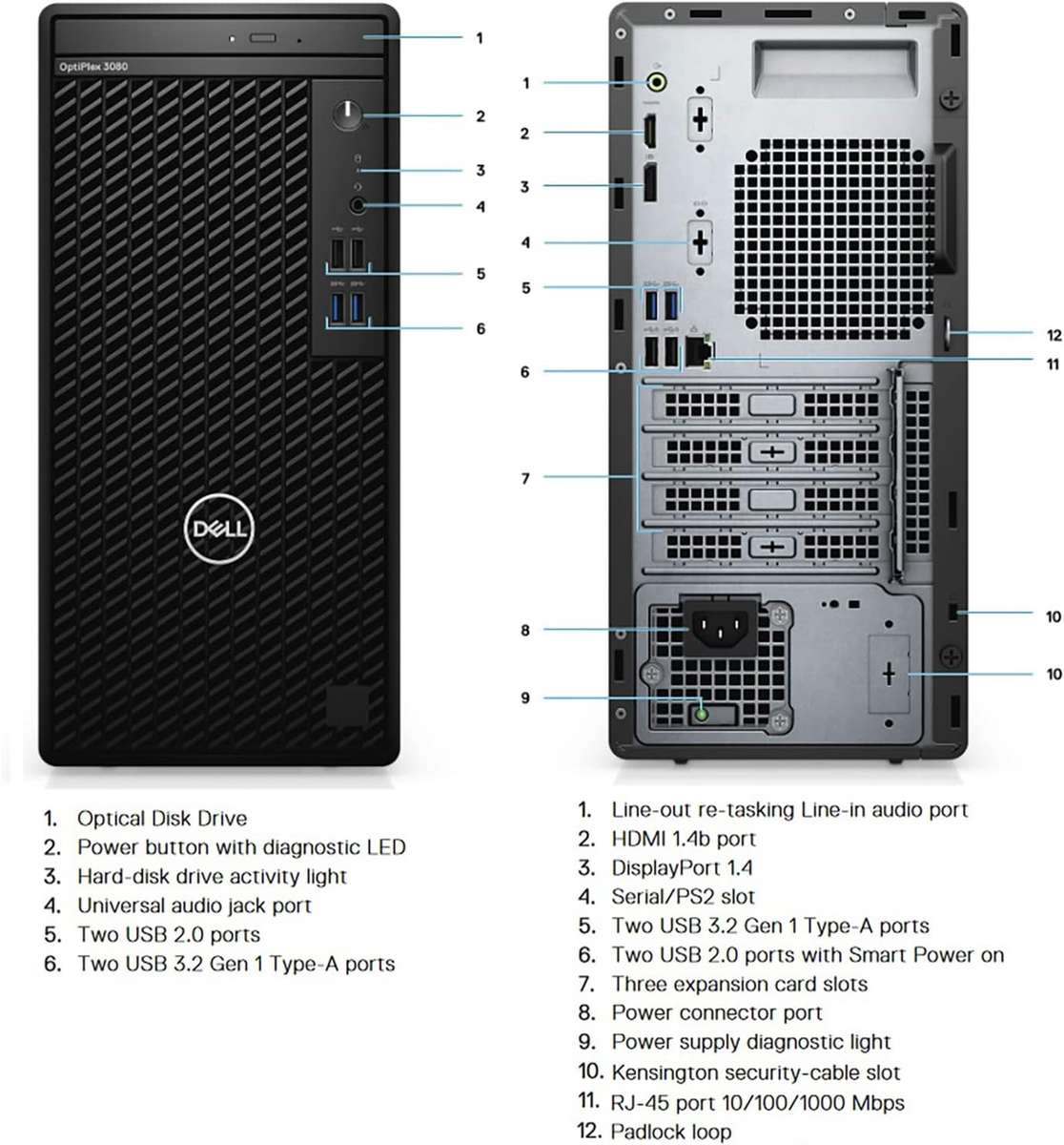 Dell OptiPlex 3080 Tower Business Desktop Computer