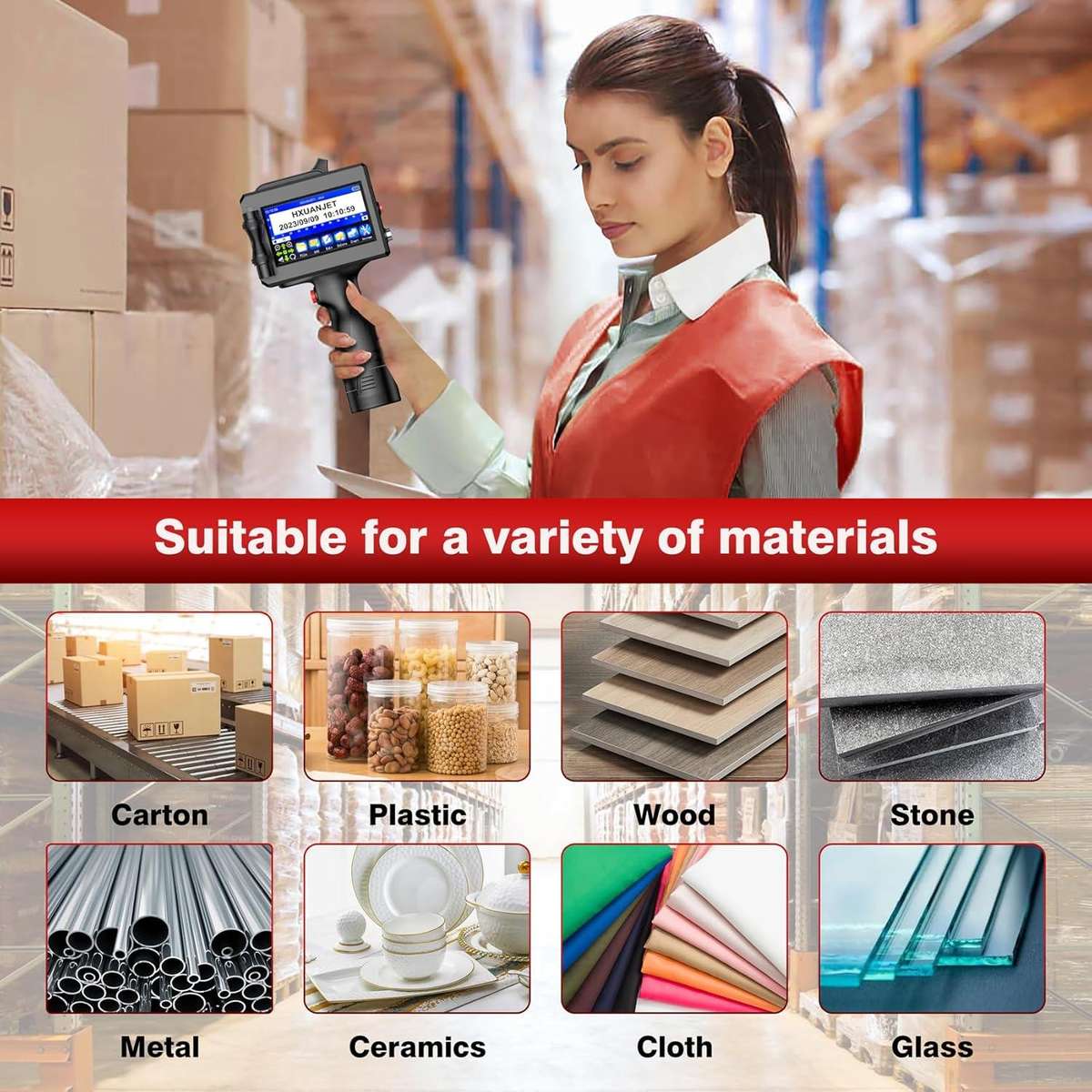 VEVOR-GoPrinter 12.7mm Handheld Printer - Complete Unit Includes Black EPIC Dry Ink Cartridge....