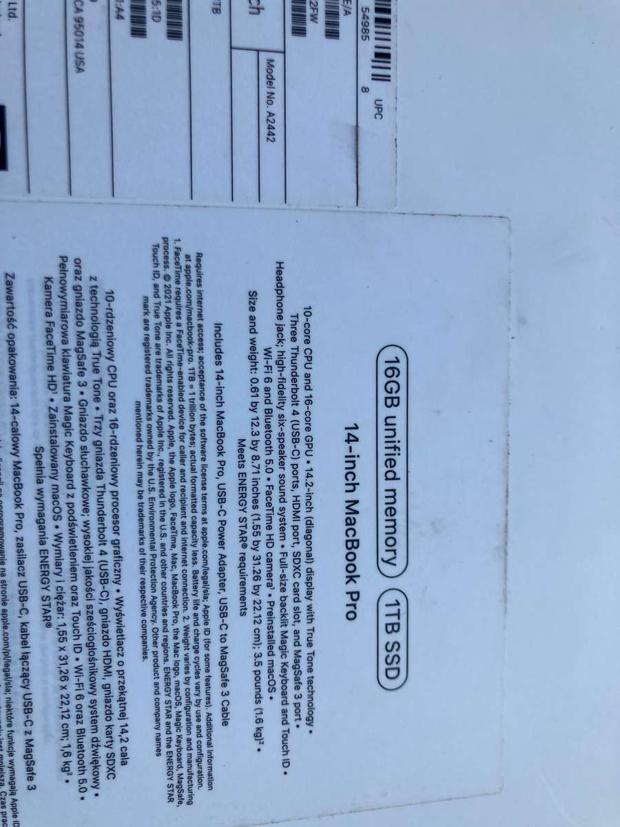 [2021 Apple MacBook Pro 14-Inch M1 Pro 10-Core CPU, 16-Core GPU (16GB Unified, 1TB SSD)]