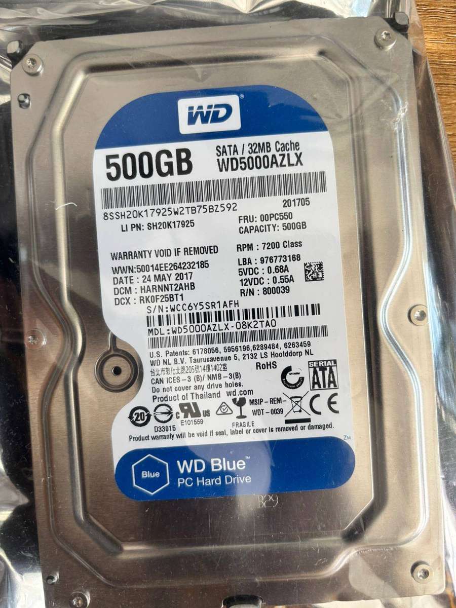  Western Digital 500GB 3.5-Inch SATA III HDD  7200RPM / 16MB Cache  WD5000AAKX (Blue)  Used