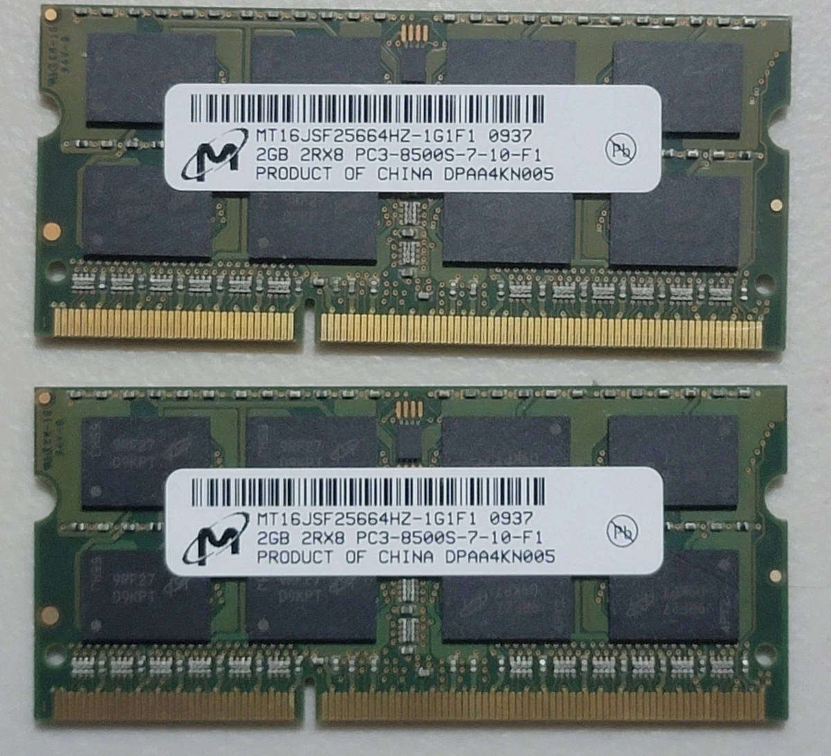 Micron 2GB DDR3 Laptop RAM (PC3-8500S)  Used Like New