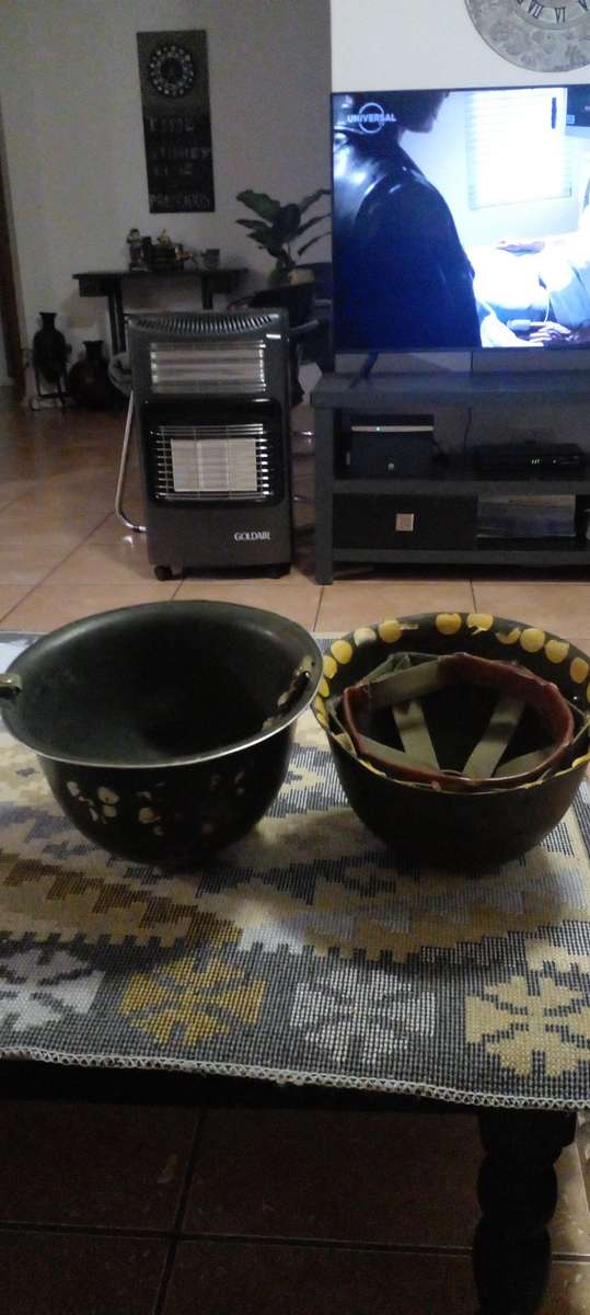 SADF BUSH WAR ERA INFANTERY HELMET. INNER AND STRAP SECOND SMALLER HELMET INTACT. SEE DESC.