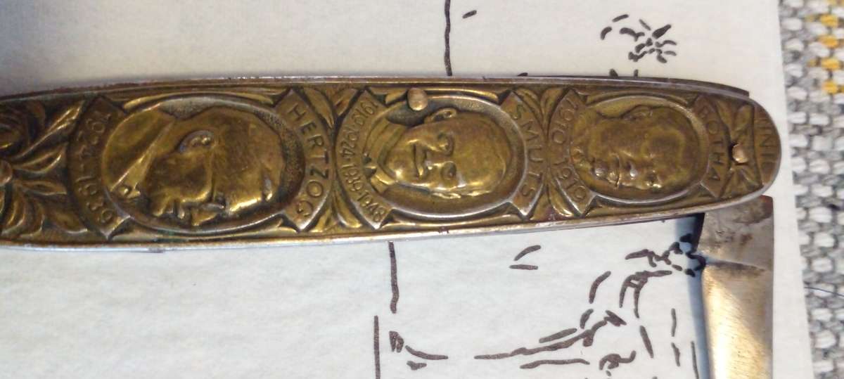 1910/1960 UNION OF SA COMMEMERATIVE PRIME MINISTERS' POCKET KNIVE. MADE BY SOLINGEN, GERMANY.DESC.