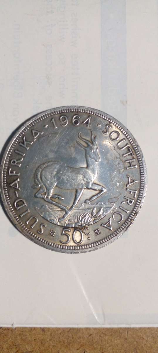 1964 RSA 50 CENT SILVER COIN.