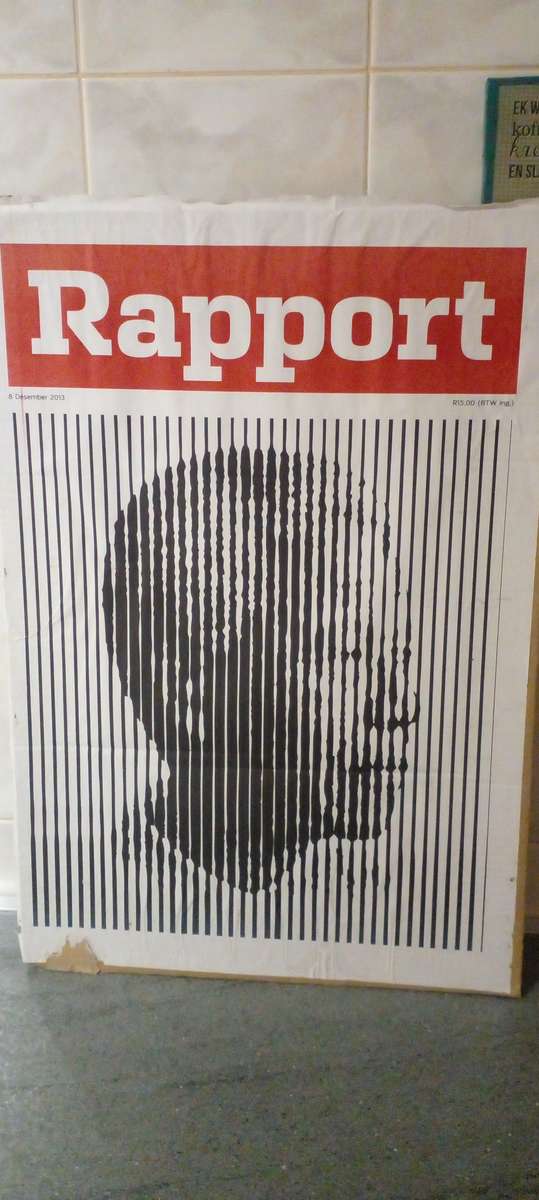 2013 MANDELA RAPPORT POSTER , ANNOUNCING HIS DEATH. SEE DESC