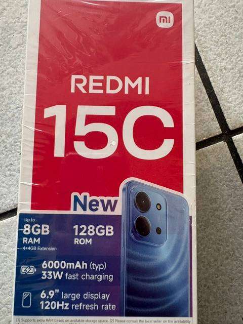REDMI 15C 128GB WITH UP TO 8GB RAM DUAL SIM IN BOX