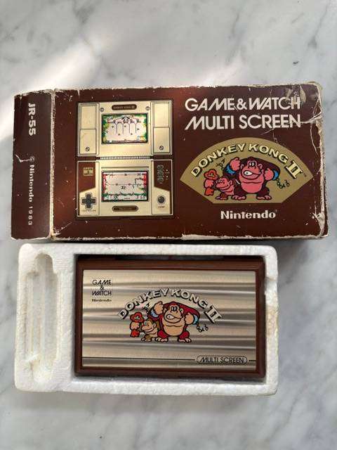 NINTENDO GAME AND WATCH DONKEY KONG 2 WITH ORIGINAL BOX AND MANUALS