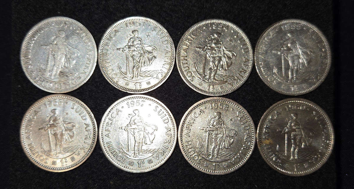 1 Shillings - 1950,51,54,55,56,57,58 & 60.