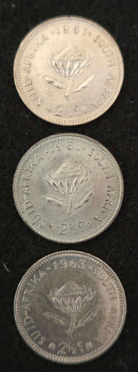 Unc 2½ cents - 1961/63