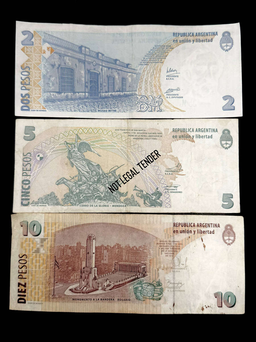5 x Argentina Banknotes Lot 63