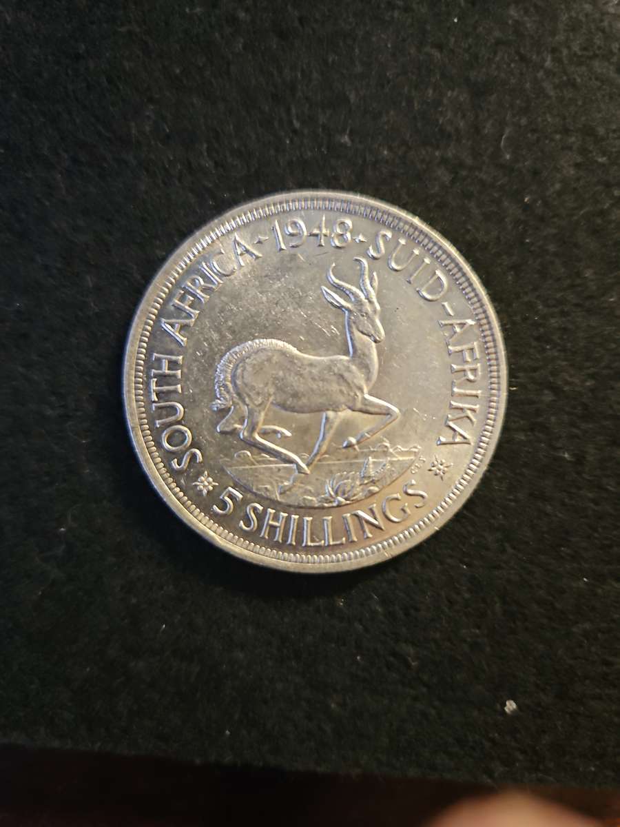 1948 - Union 5 Shilling - 80% silver,very nice coin.