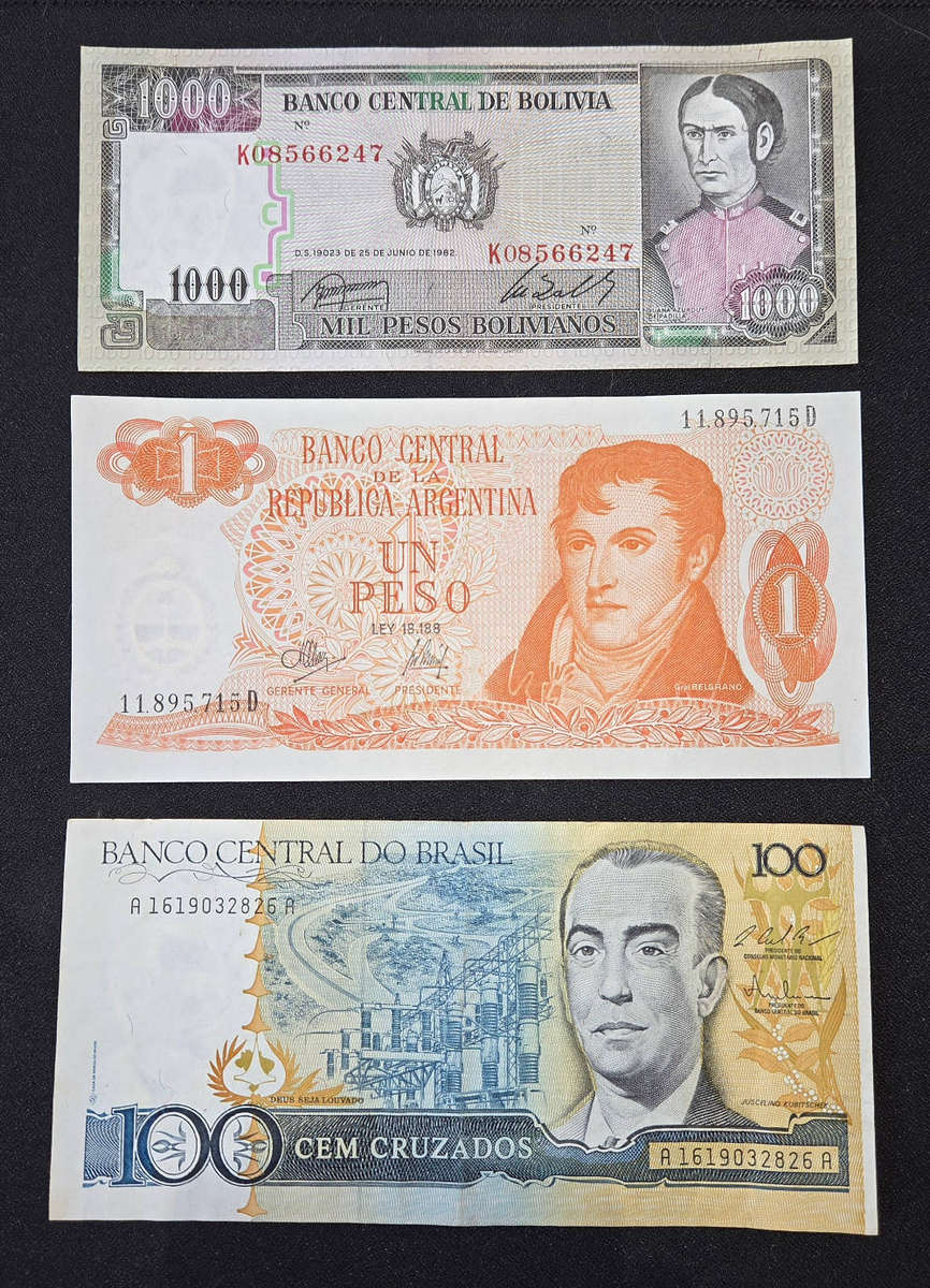 Selection of international banknotes