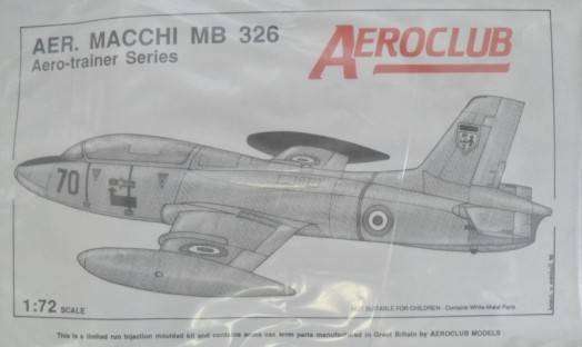 AeroClub Model, AER. MACCHI MB 326, MB326, 1/72 Scale, No Box