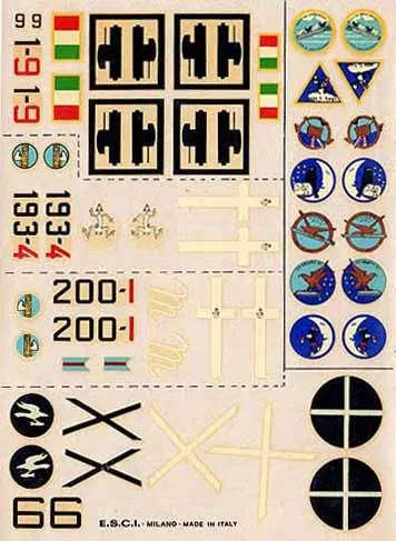 ESCI Decals, Savoia Marchetti SM. 79 Sparviero, EN-10, 1/72 Scale