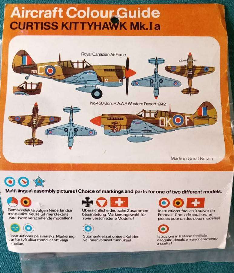 Frog Models, Curtiss Kittyhawk Mk.Ia, F218F, 1/72 Scale,