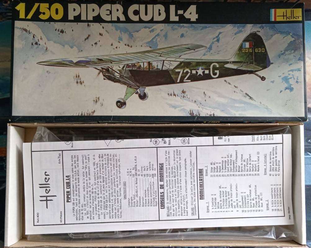 Heller Models, Piper Cub L-4, No. 400, 1:50 Scale