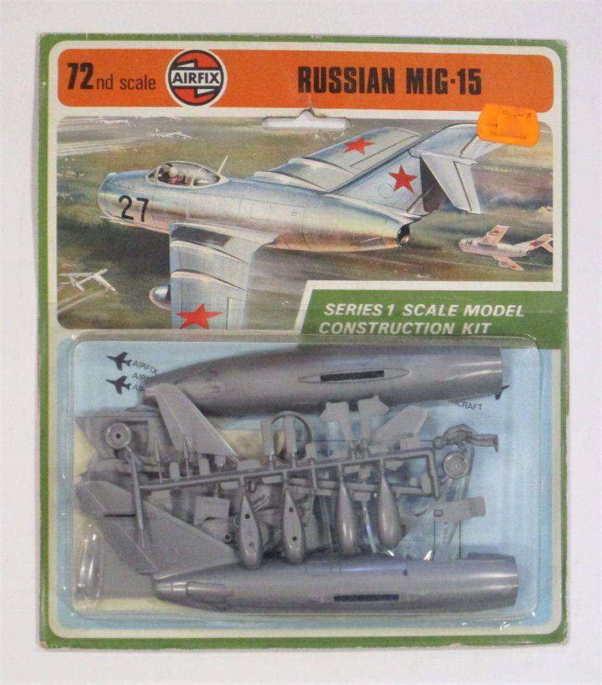 Airfix Model, Vintage Russian MIG 15, Series 1 Model Airplane Kit, 1/72 Scale, No. 01017-1