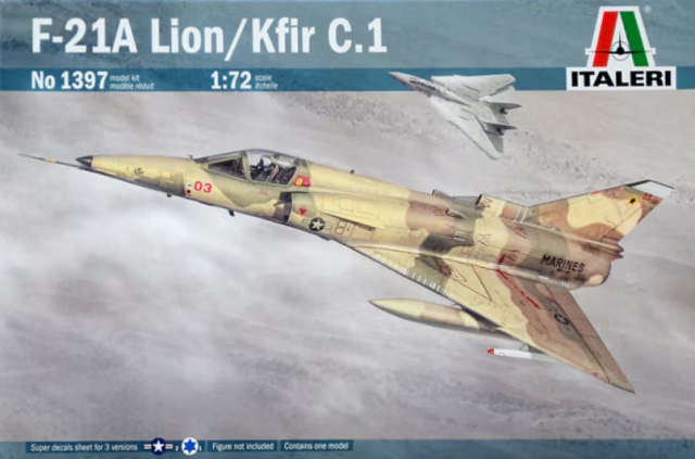 Italeri Models, F-21A Lion/Kfir C.1, No. 1397, 1:72 Scale