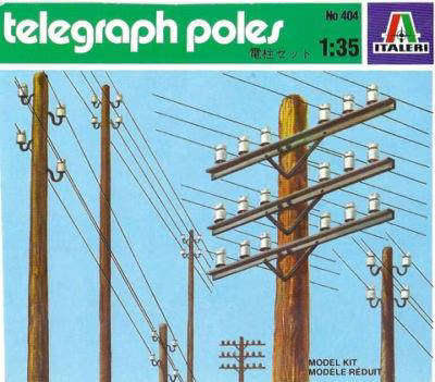 Italeri Model, Telegraph Poles,  No. 404, 1:35 Scale,