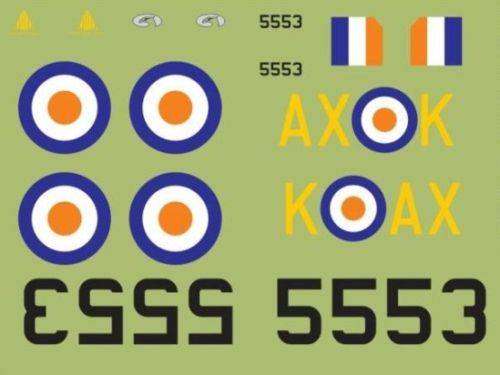 MAV Decals, SAAF Spitfire Mk. LF IX, AX-K 5553, MAV480177, 1/48 Scale