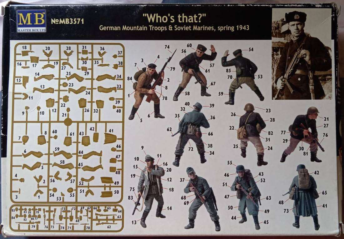 Master Box Ltd Model, "Who's that?" German Mountain Troops & Soviet Marines, spr, MB3571, 1:35 Scale