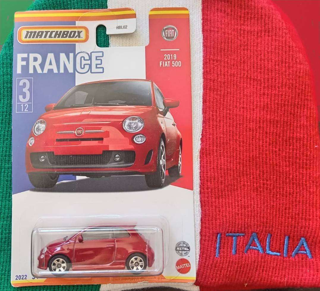 Matchbox Car, 2019 Fiat 500, Red, Die-Cast,