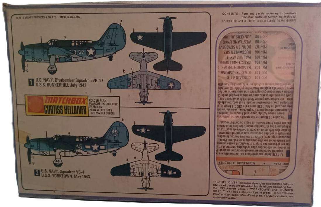 Matchbox Models, Curtiss Helldiver, No. PK-104, 1:72 Scale