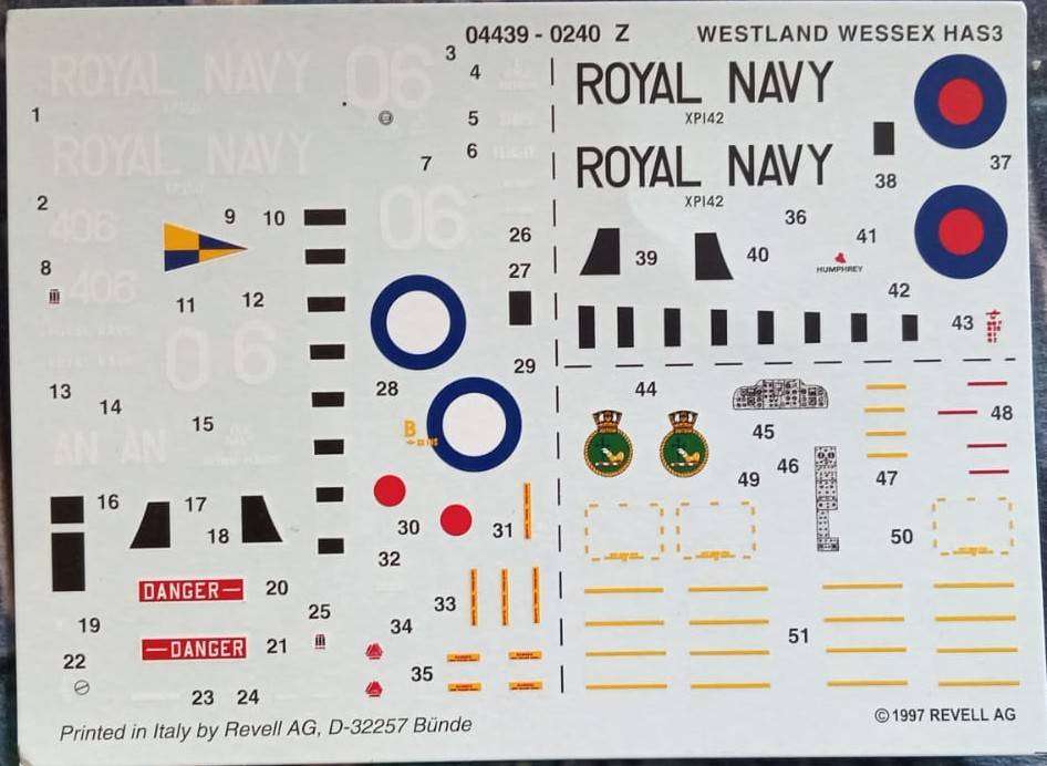 Revell Model, Westland Wessex HAS3, Rev04439, 1:72 Scale
