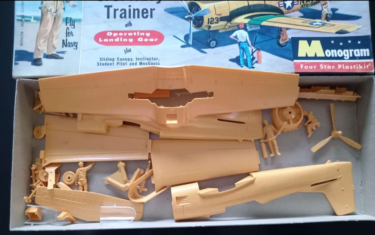 T 28B US NAVY TRAINER Plane Plastic Model Kit - Vintage