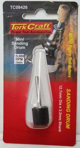 Tork Craft  Power Tools Accessories, Sanding Drum 12.7 x 3.2mm Shank TC08426