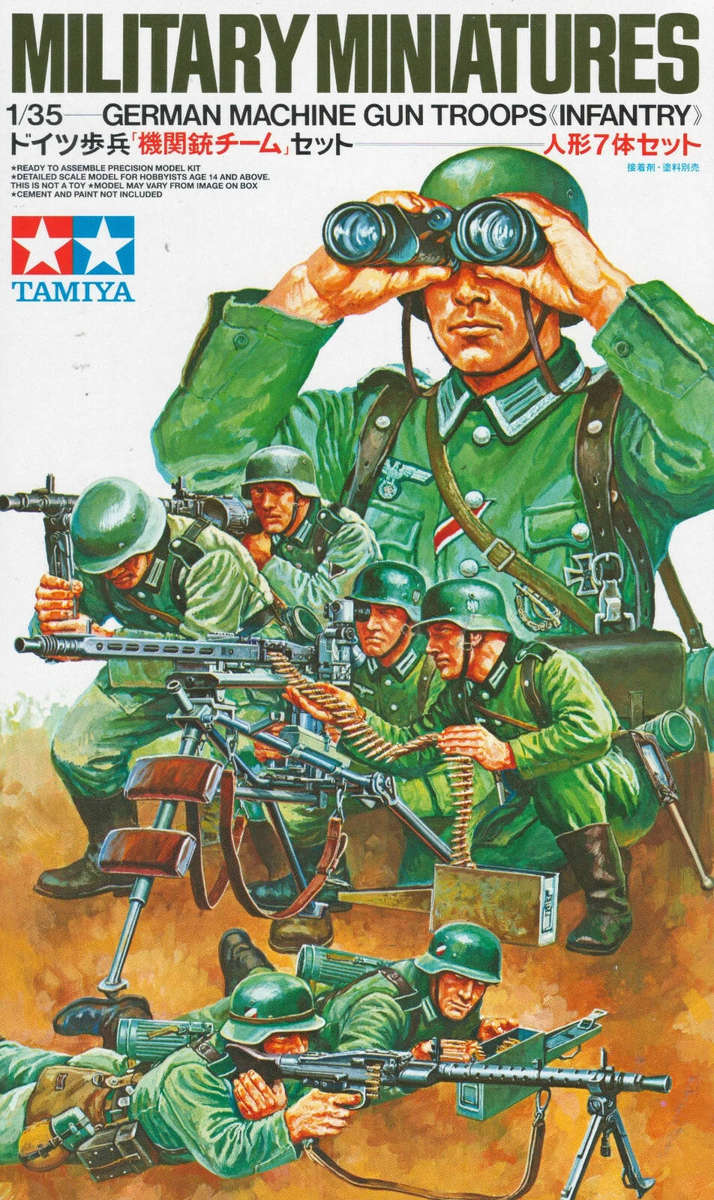 Tamiya Models, Military Miniatures WWII German Machine Gun Troops (7 Figures), TAM35038, 1:35 Scale,