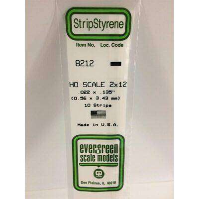 Evergreen Scale Models, #8212, , 2x12 Opaque White Styrene 0.022" x 0.135" (0.56mm x 3.43mm)