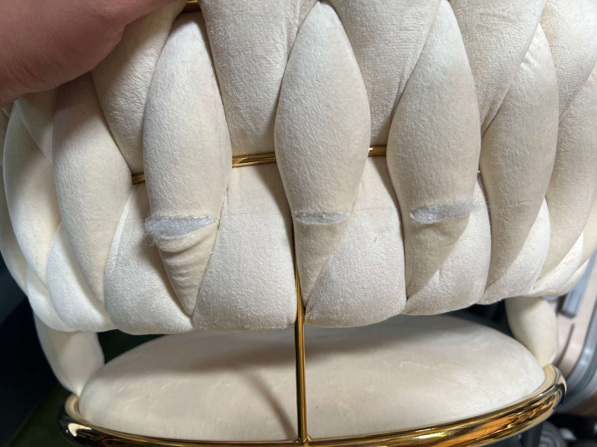 Cream Velvet Swivel Bar Stool