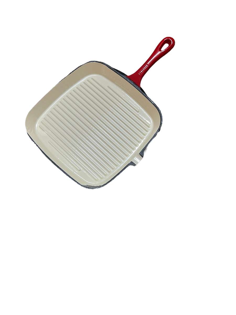 Cast Iron Fry Pan 26cm - Maroon New Small paint chip as in Photos