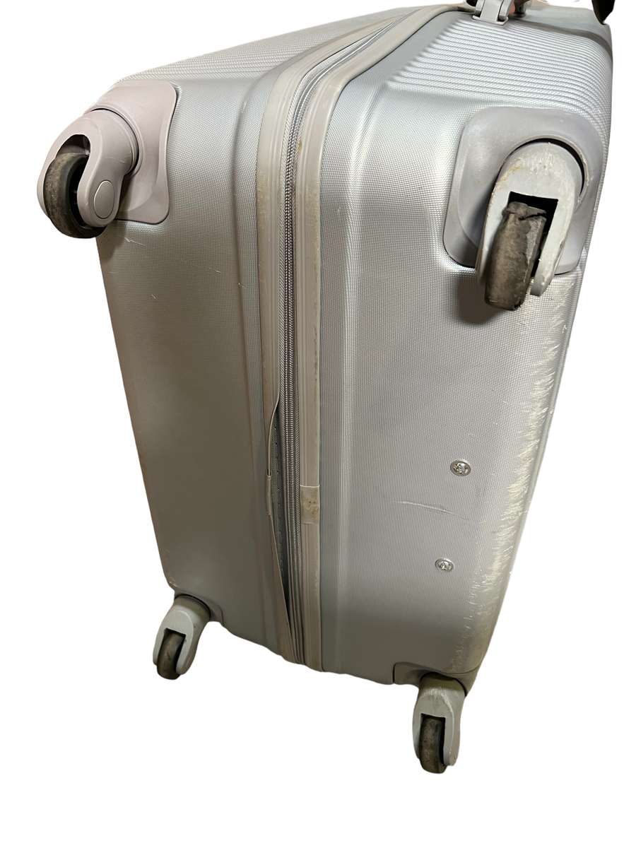 2 Piece Hard Outer Shell Luggage Set - SILVER - LARGE AND MEDIUM SET - READ DESCRIPTION