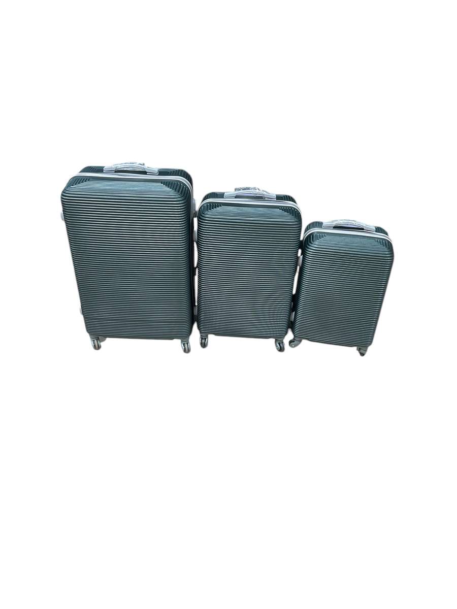 3 Piece Hard Outer Shell Luggage Set - Dark Green