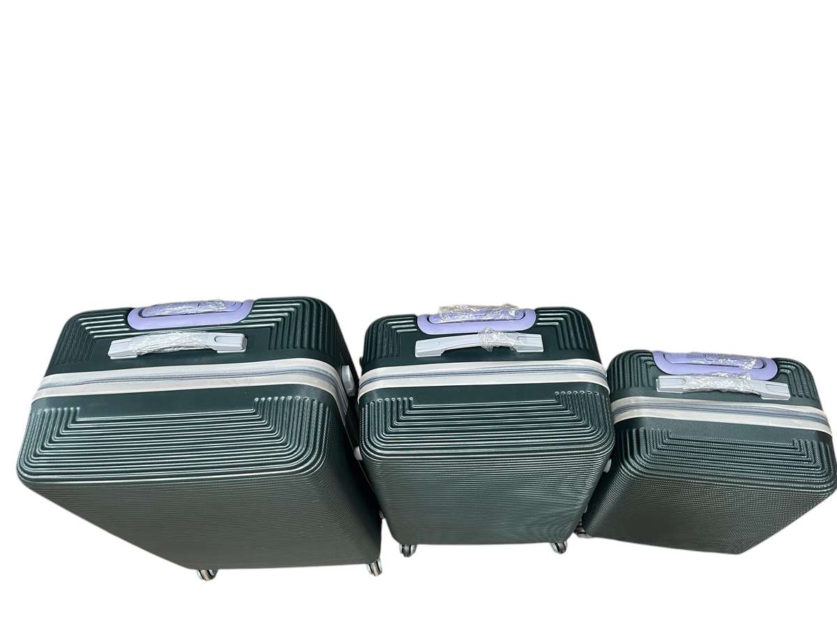 3 Piece Hard Outer Shell Luggage Set - Dark Green